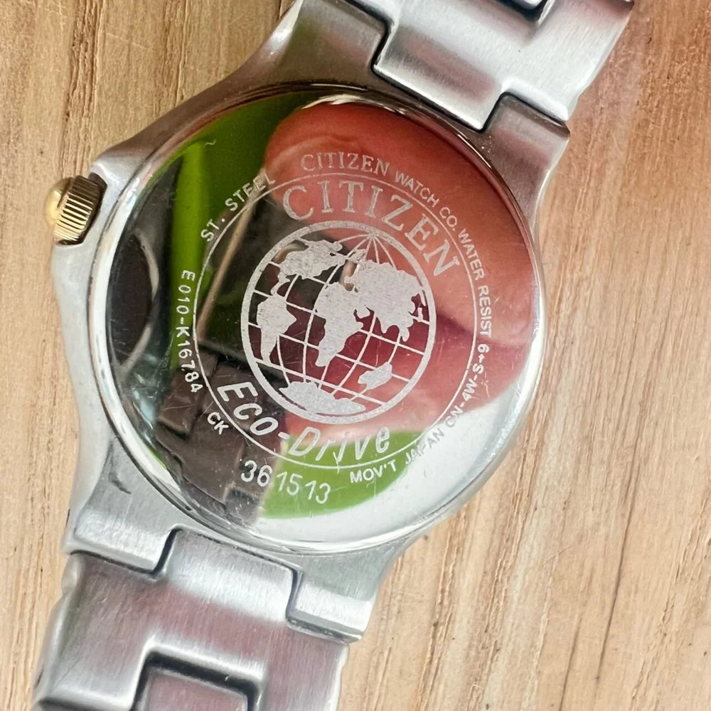 Citizen eco-drive ladies round two-tone bracelet solar dress watch